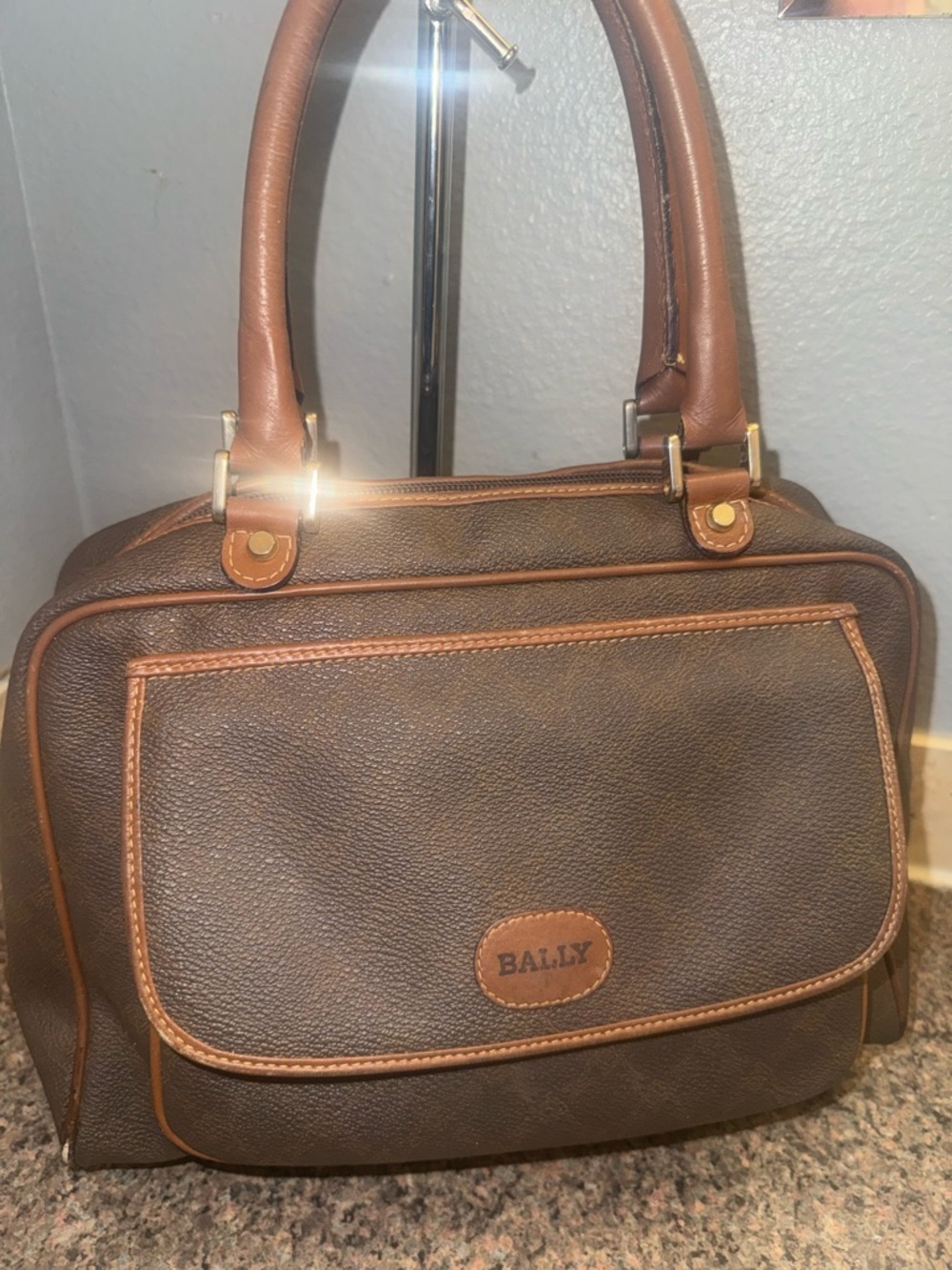 Bally vintage top handle Brown Leather doctor bag.